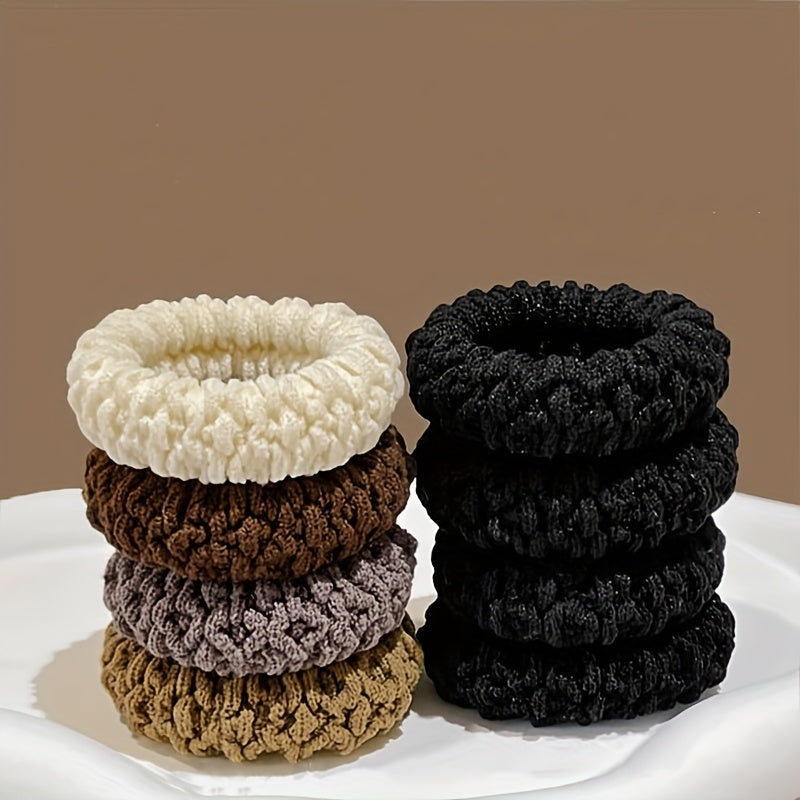 Elastiche elastici per capelli Valstrend, 6/12 pezzi, morbidi e non stringenti, ideali per code di cavallo alte e casual.