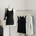 Autumn New Solid Color Round Neck Long Sleeve Top Sling Dress Women's Slim Fit Elegant Two-piece Set