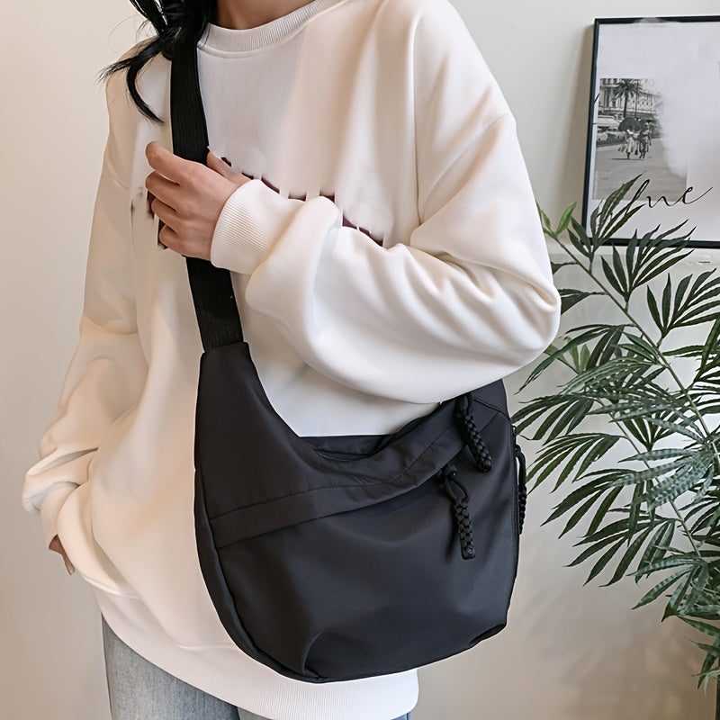 Nylon Crossbody Phone Bag For Women, Casual Mini Street Style Shell Pouch, Lightweight Shoulder Bag, Fashionable Trendy Purse