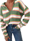 Maglione a maniche lunghe in stile college con righe a maglia Valstrend, tessuto morbido e design classico a righe blu e bianco.