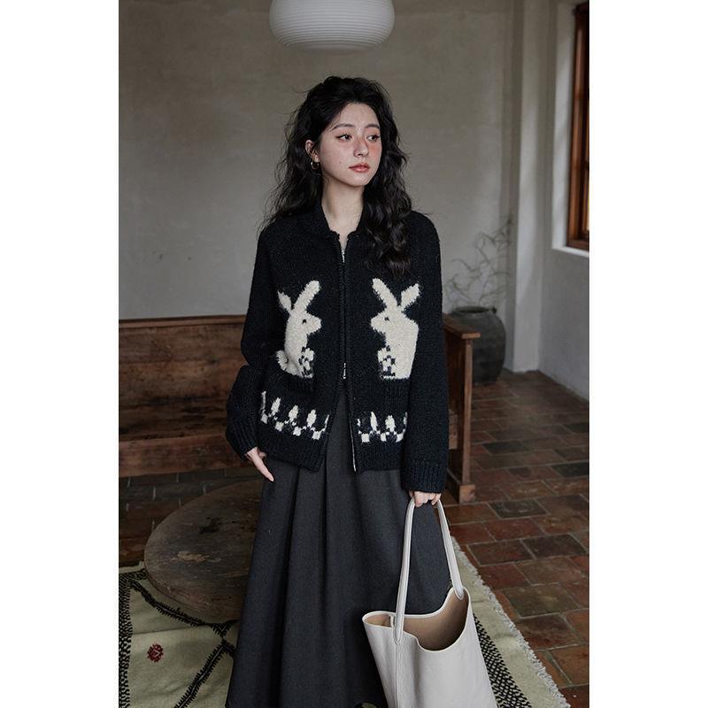 Women's Wool Cardigan Spring Autumn Knitwear Outer Wear Soft