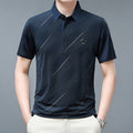 Camicia polo da uomo Valstrend Ice Silk con revers, modello business, taglie forti, tessuto morbido e elegante.