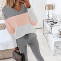 Completo donna Valstrend con pantaloni a collo alto, maniche lunghe e tasche, stile casual due pezzi, abbigliamento di moda femminile