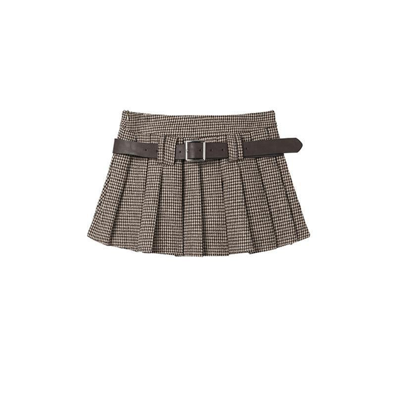 American Sweet Hot Girl Korean Style Tartan Skirt