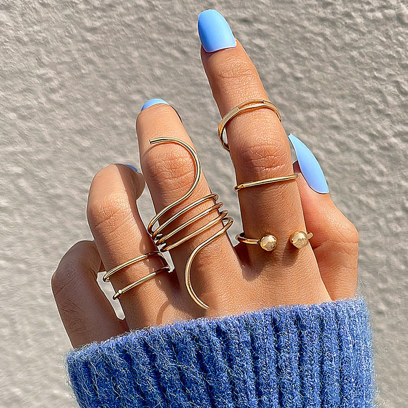 Anello aperto Valstrend in stile retro europeo e americano, con design trendy e onda semplice, accessorio di moda elegante.