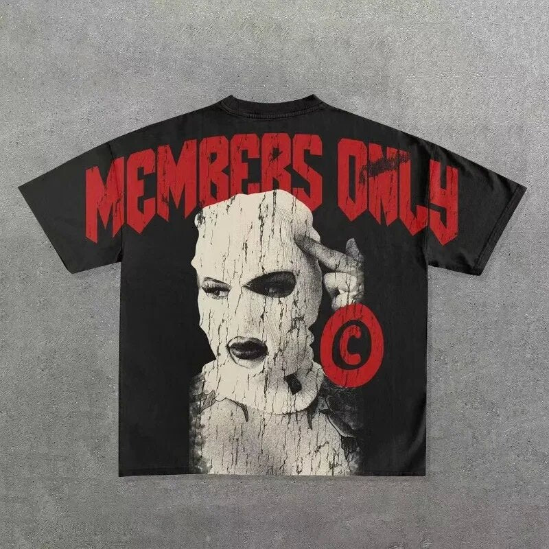Maglietta hip hop gothica Y2g Harajuku da uomo di Valstrend Shop con grafica stilizzata e dettagli di moda giapponese.