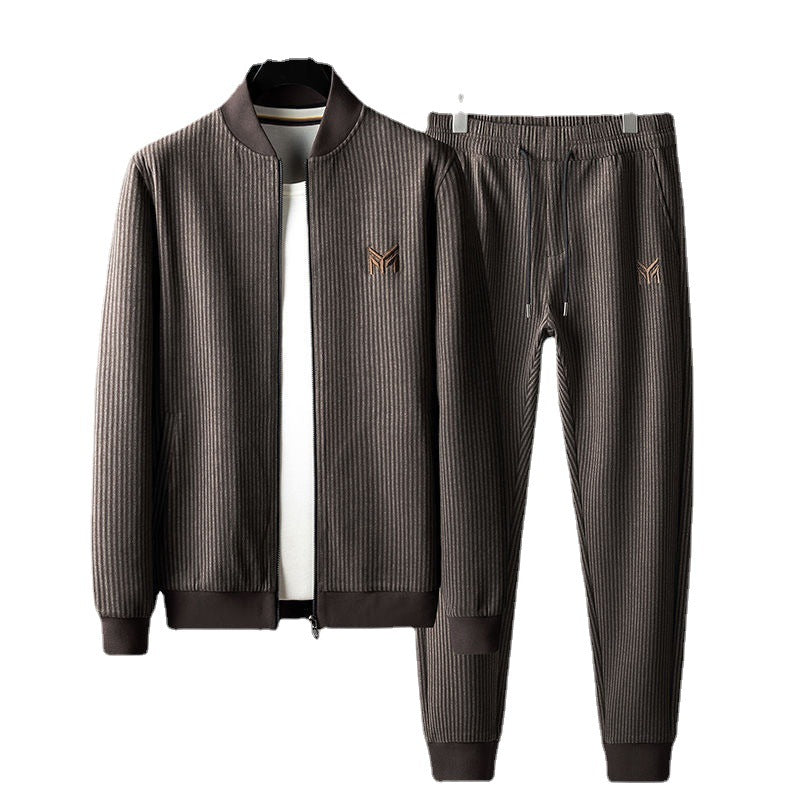 Completo sportivo da uomo Valstrend, abbigliamento casual di grandi dimensioni, tessuto di alta qualità, stile sportivo e moderno