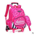 Zaino trolley Valstrend shop con manico telescopico e ruote, ideale per viaggi e scuola, in tessuto resistente e colore nero
