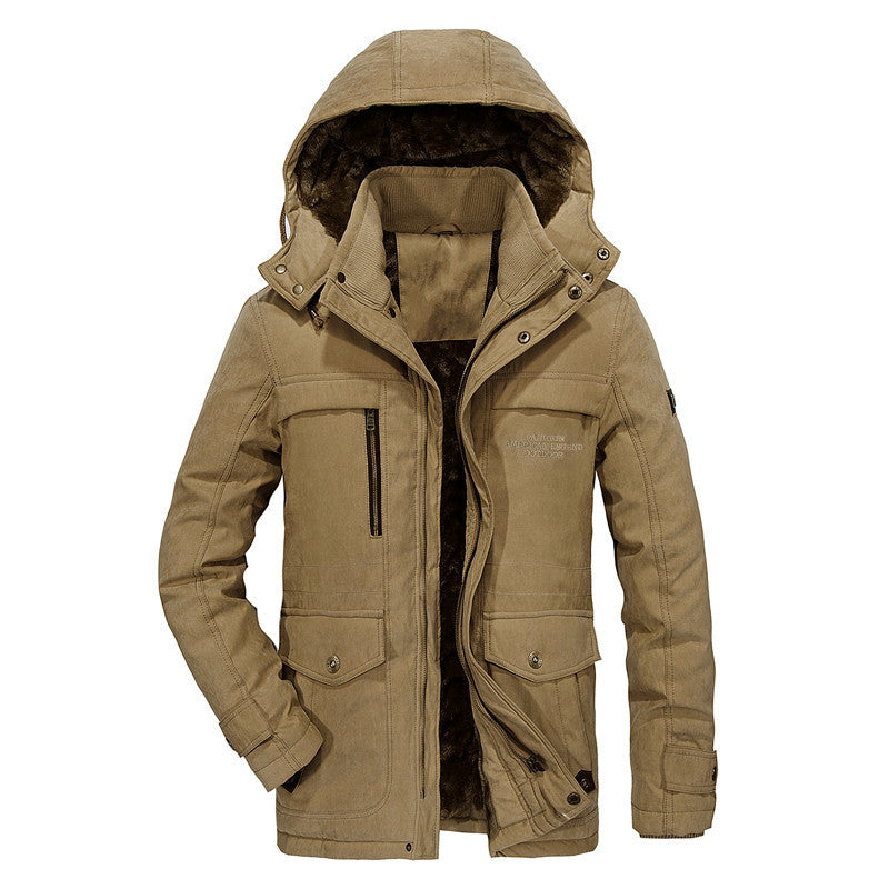 Giacca imbottita da uomo taglia grande con cappuccio, felpa in cotone foderata e resistente al freddo, marca Valstrend.