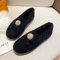 Scarpe da donna Valstrend per esterno autunno e inverno, slip-on con suola spessa, pelliccia di agnello e taglie comode