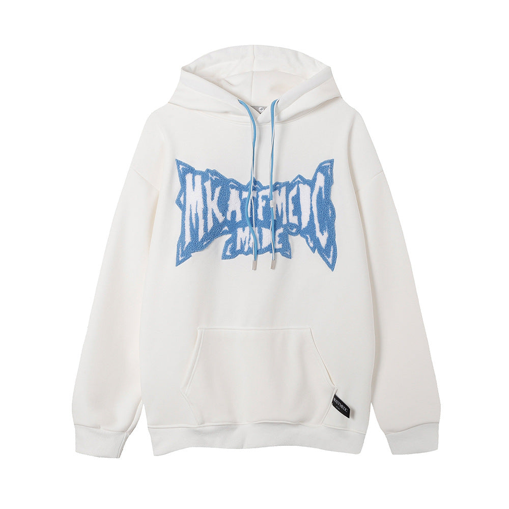 Letter Flocking Embroidered Sweater Men's Autumn And Winter