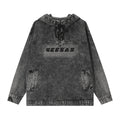 Maglione da uomo Valstrend Shop "Do The Old Cowboy" in stile europeo e americano, lavato, con dettagli in tessuto e collo rotondo