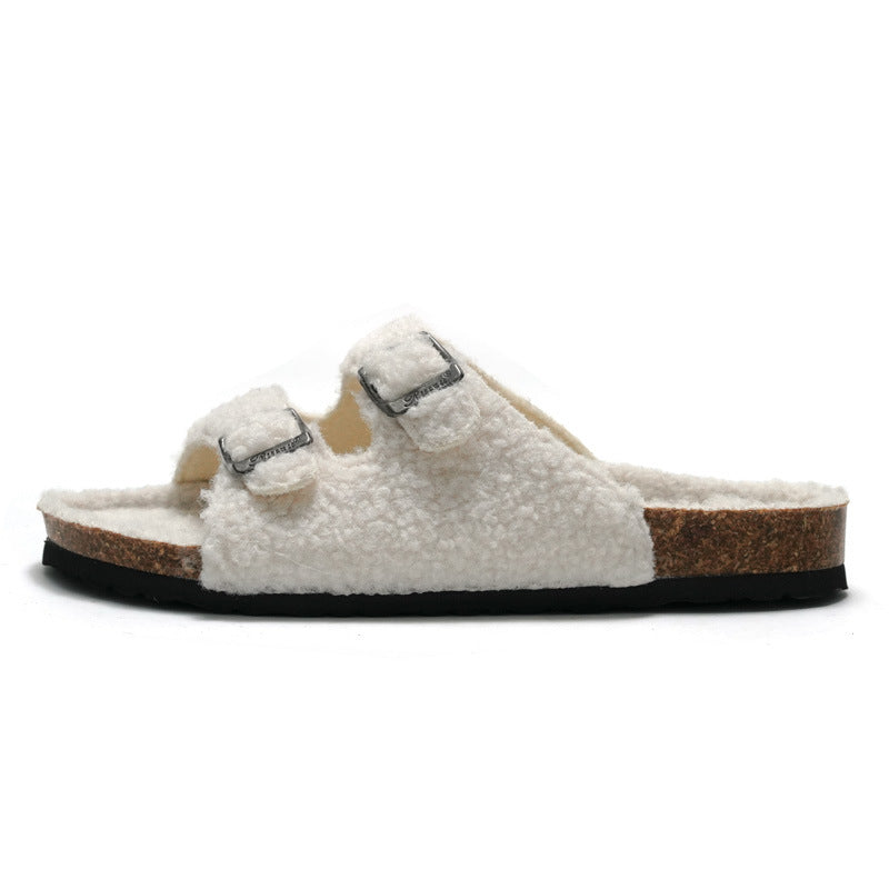 Women's Casual Beach Shoes Warm Buckle Slippers