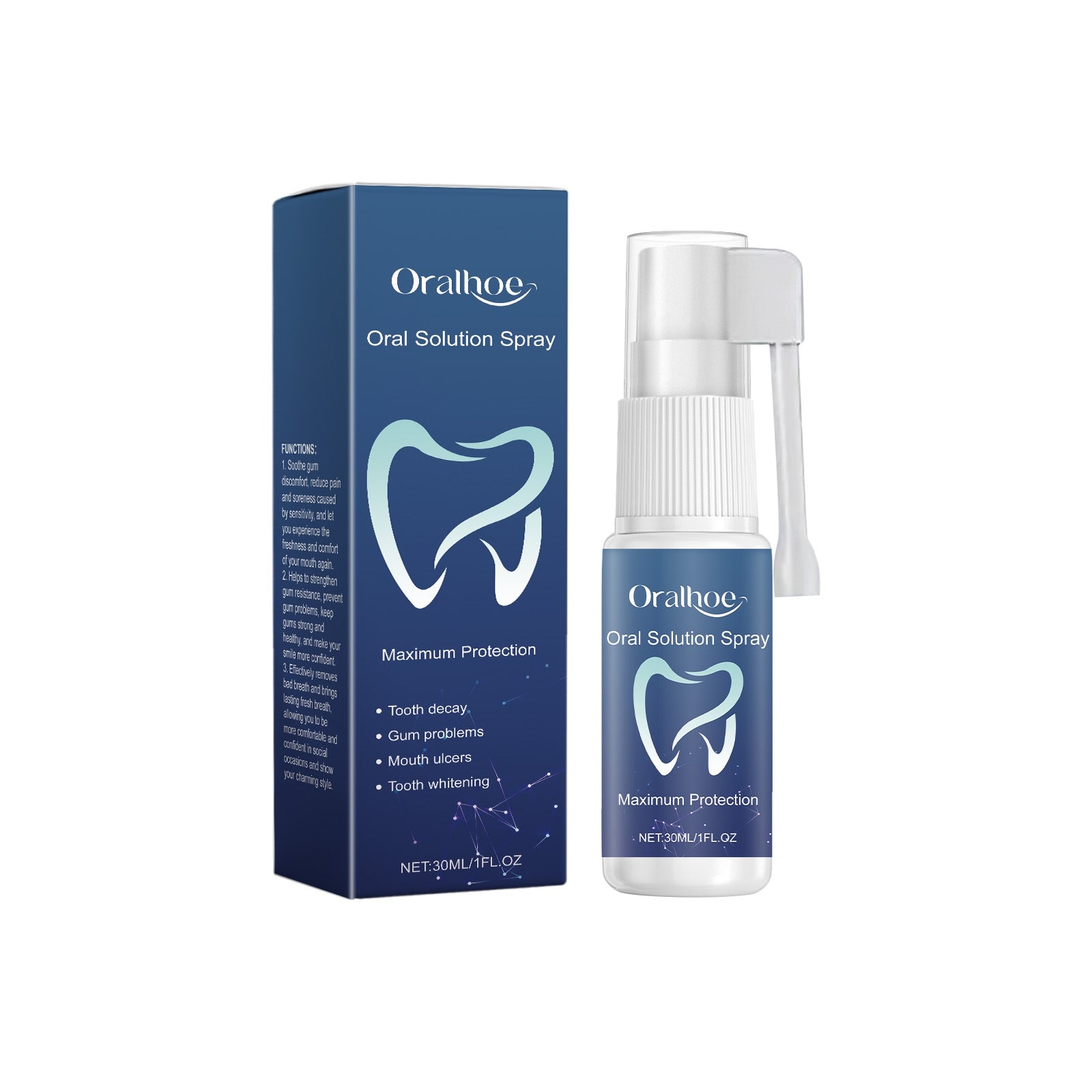 Spray soluzione orale Valstrend shop con nebulizzatore, ideale per l'uso in bocca e per la cura della salute orale.