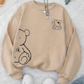Pirate OK Bear Print Women's Casual Round Neck Autumn and Winter Sweatshirt