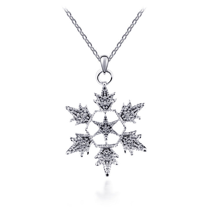 Set di gioielli da sposa con collana e orecchini fiocco di neve natalizio, perfetti per matrimonio e abito da sposa Valstrend