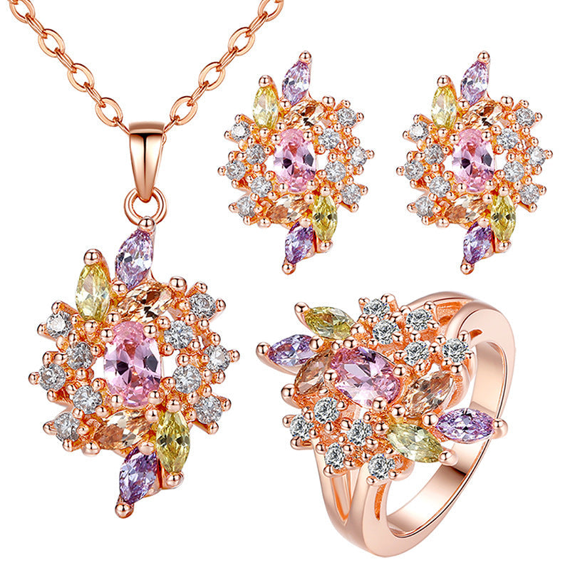 Set di tre pezzi di trapani con diamanti e gioielli in zirconio AAA, ideale per spose, di marca Valstrend shop