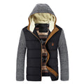 Giacca trapuntata blu Valstrend con cappuccio rimovibile, fodera in cotone, stile casual spesso e comodo per giovani.