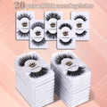 Set da 20 paia di ciglia finte in mink sintetico Valstrend, stile naturale, effetto 3D e occhi da gatto, ideale per feste e uso quotidiano.
