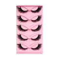 Falsi ciglia a gatto oblique per donne, set di cinque paia, trucco occhi drammatico, marca Valstrend.