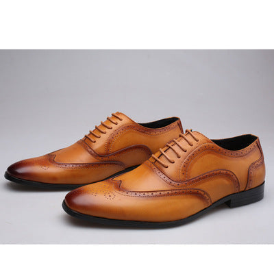 Scarpe da uomo in pelle PU di grandi misure, stile classico, con dettagli eleganti, marca Valstrend Shop.