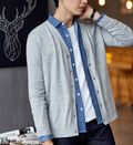 Maglione da uomo autunnale Valstrend, cardigan nero a rete, vestibilità oversize, collo a sciallato, stile casual.