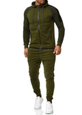Set da uomo con cuciture a righe Valstrend, completo elegante con dettagli a righe e cuciture visibili in tessuto morbido.