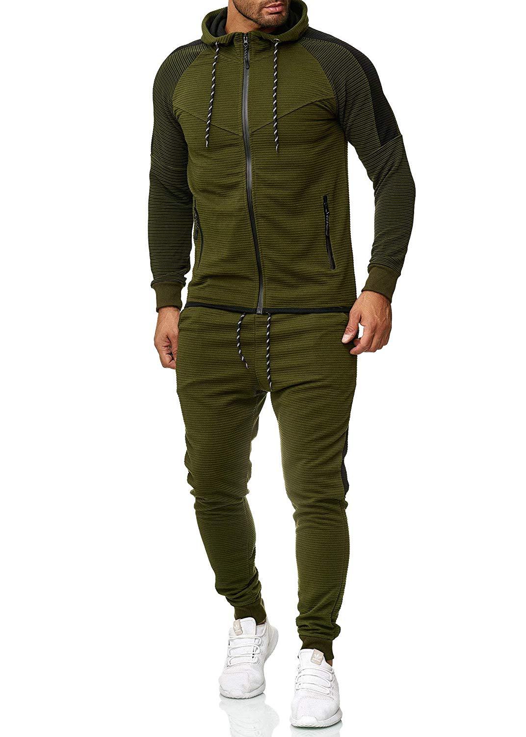 Set da uomo con cuciture a righe Valstrend, completo elegante con dettagli a righe e cuciture visibili in tessuto morbido.