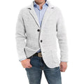 Cardigan casual da uomo Valstrend, maglia lavorata a maglia, stile informale, colore neutro, dettaglio tessuto e cuciture visibili.