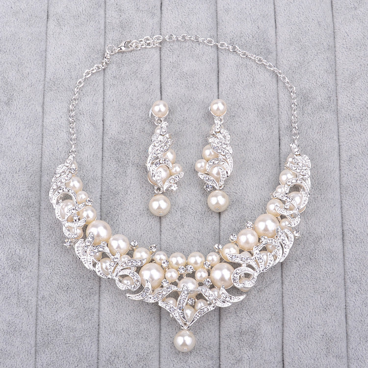 Collana con pendente per sposa in lega di alta qualità, perno di perla elegante e accessori di nozze di lusso Valstrend shop