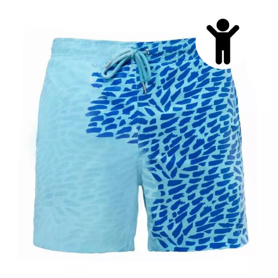 Shorts da spiaggia magici per uomo Valstrend, pantaloncini da bagno colorati che cambiano colore, tessuto rapido asciugatura, stile estivo