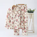 Pigiama in cotone d'aria spesso e morbido da donna, completo e comodo, ideale per l'inverno, prodotto da Valstrend shop
