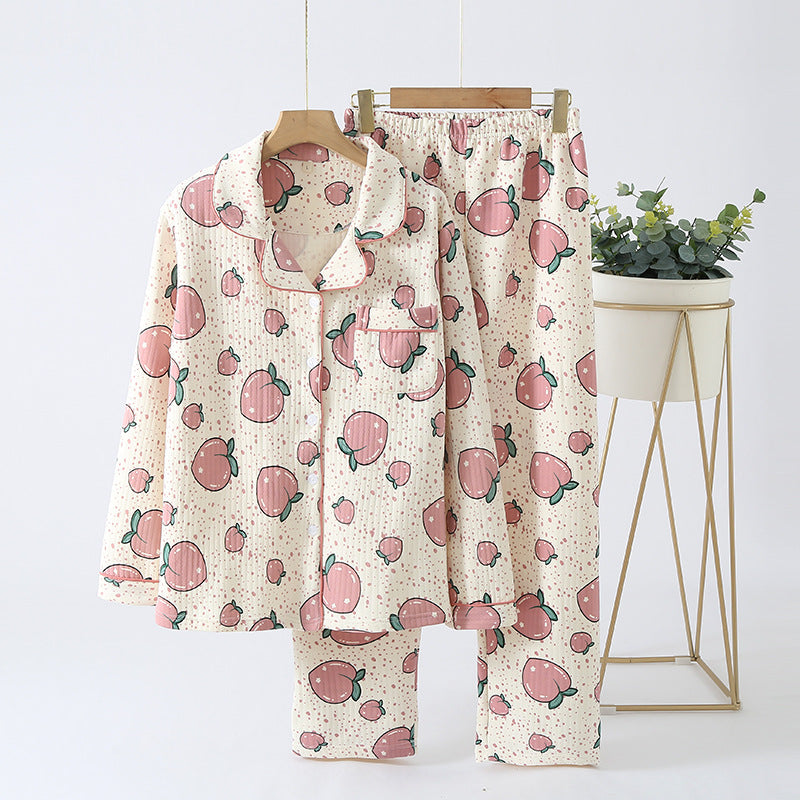 Pigiama in cotone d'aria spesso e morbido da donna, completo e comodo, ideale per l'inverno, prodotto da Valstrend shop