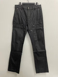 Fashion Black Brushed Wax Zipper Casual Jeans