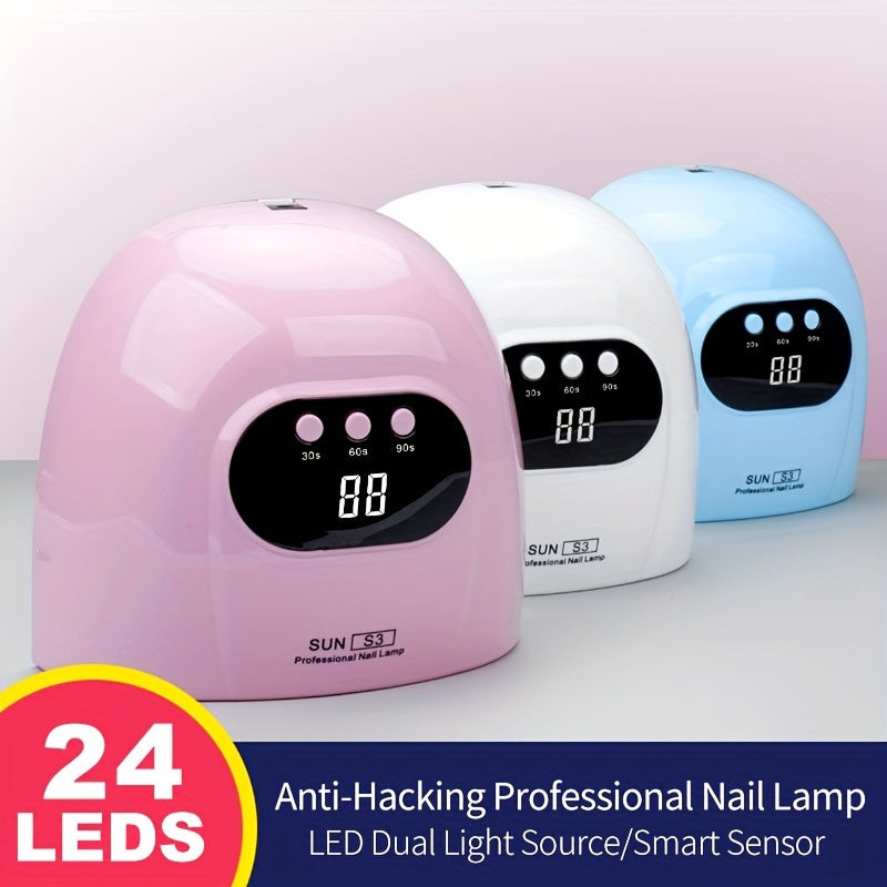 Lampada UV LED professionale da 24W Valstrend per unghie, asciuga gel con sensore automatico e display LCD.