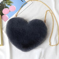 Chic Heart-Shaped Plush Crossbody Bag - Fashionable Zippered Shoulder Purse, Perfect Valentine's Gift for Her - Pink/Magenta