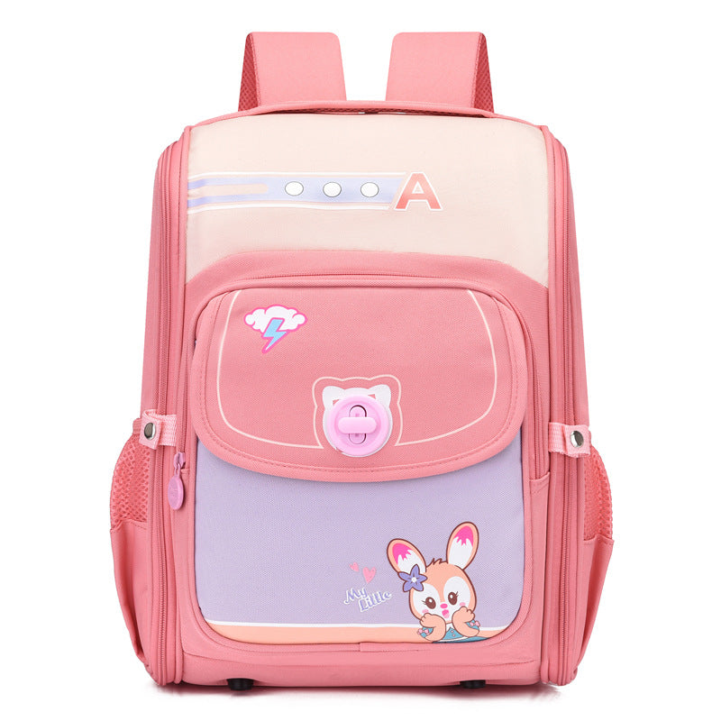 Zainetto per ragazza Valstrend con protezione spinale e riduzione del carico, design ergonomico e colore rosa.