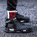Scarpe da ginnastica alte in tela da uomo, sportive e da hip hop, marchio Valstrend, vista frontale con dettagli colorati