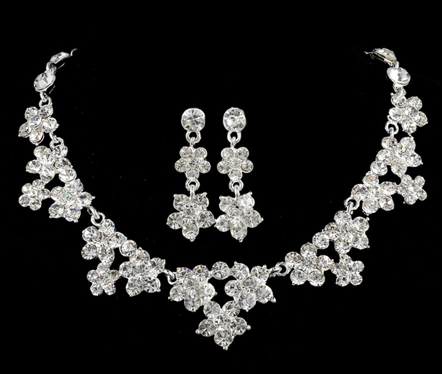 Collana di cristallo coreano Valstrend, set di gioielli da sposa con due pezzi, elegante e lucente per occasioni speciali