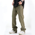 Pantaloni casual da lavoro da uomo Valstrend, pantaloni bootcut neri con zip, tessuto morbido e comodo per uso quotidiano.