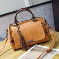 Borsa vintage Valstrend con manico a mano, tracolla retrò, borsa da donna elegante, spalla e portafoglio in pelle marrone