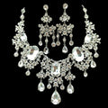Bracciale e collana da sposa in cristallo e strass, accessori di gioielleria nuziale, elegante e brillante, in stile europeo e americano.