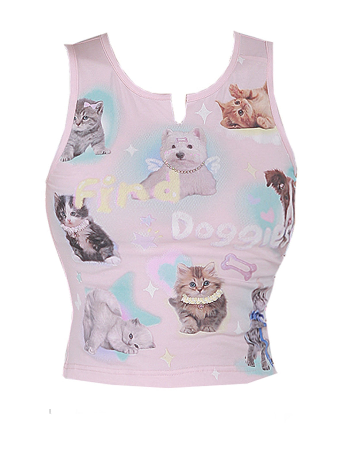 Top da donna Valstrend con stampa di cane, camicetta leggera e casual, ideale per look quotidiani e stile femminile.