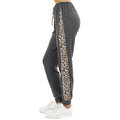 Leopard print side contrast knit pants Harlan pants