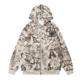 Felpa stampata da uomo Valstrend con grafite colorata, cappuccio e design artistico, tessuto comodo e alla moda.