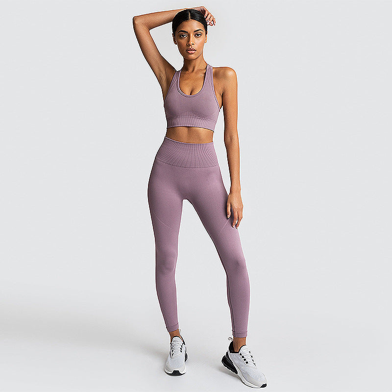 Completo da donna Valstrend, tuta da yoga senza cuciture con vita sollevata, in tessuto morbido e elastico, perfetta per esercizi e relax.
