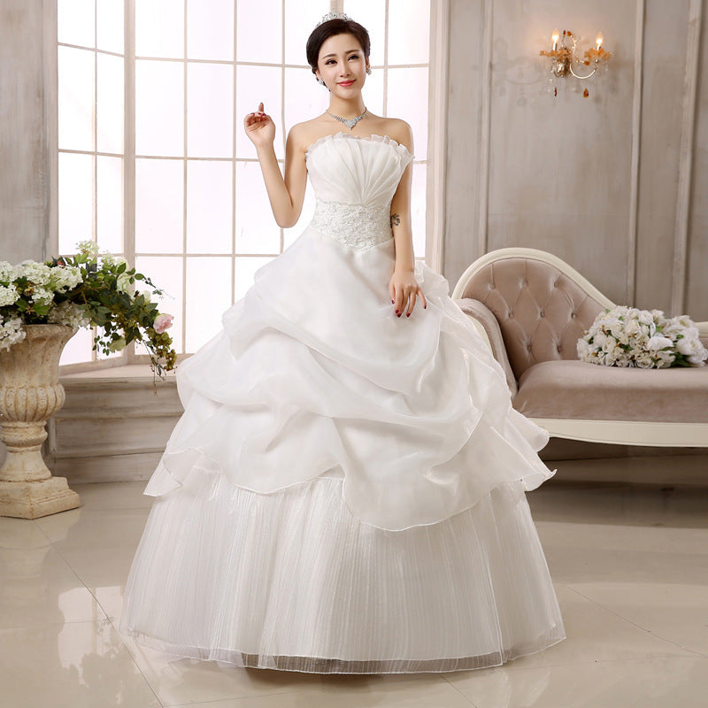 Vestito da sposa primaverile-estivo Valstrend, abito da sposa slim con pizzo per donne coreane, taglia 2021 primavera-autunno