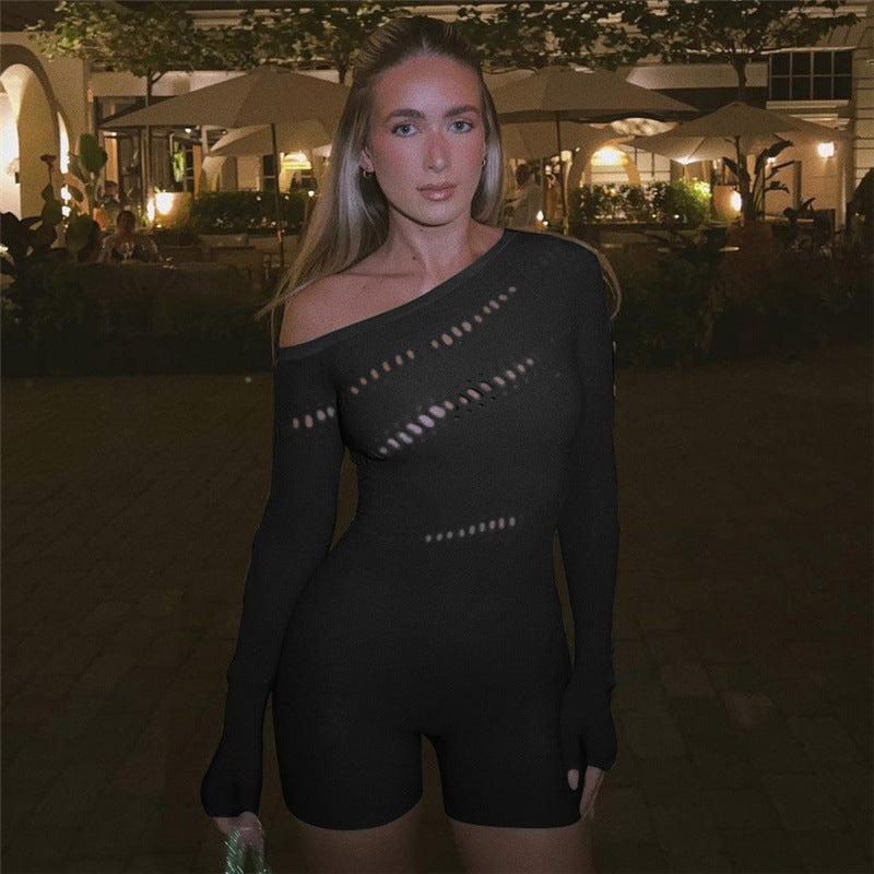 Vestito da notte sexy da donna Valstrend, abbigliamento da notte con spalle scoperte e stile obliquo, morbido e elegante.