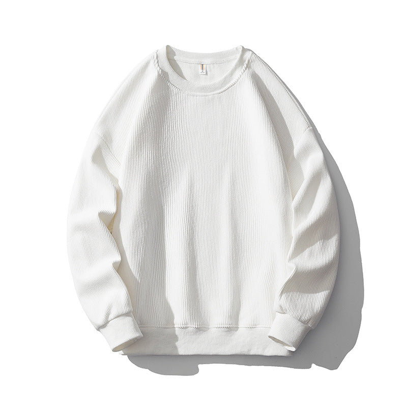 Maglione in velluto a coste da uomo di Valstrend Shop, girocollo casual, morbido e comodo, abbigliamento autunnale.