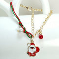 Bracciale natalizio Valstrend Shop con renna, fiocco di neve, Babbo Natale e pupazzo di neve in argento decorativo.
